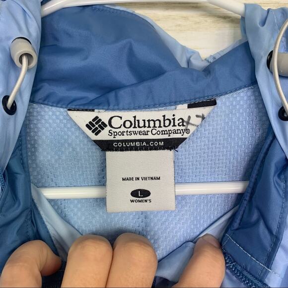 Columbia Two-Tone Blue Nylon Windbreaker Jacket - Picture 4 of 7